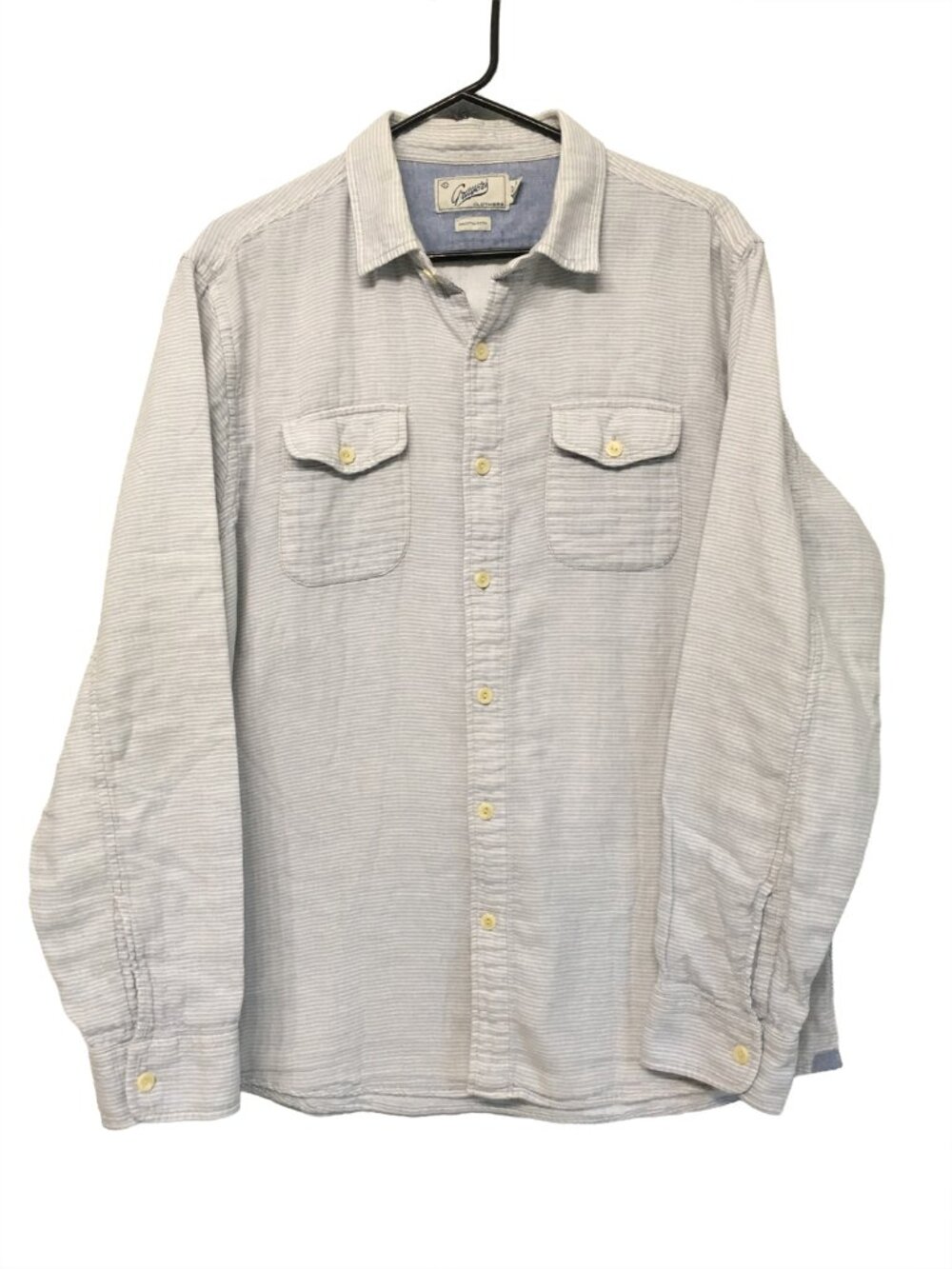 Grayers Men's White & Gray Striped Shirt Size XL